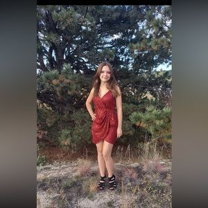 sequin red hoco dress